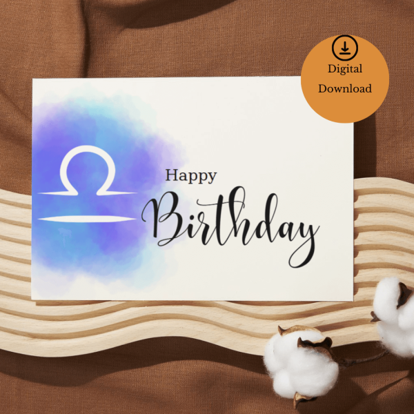 LibraSignBirthday Card