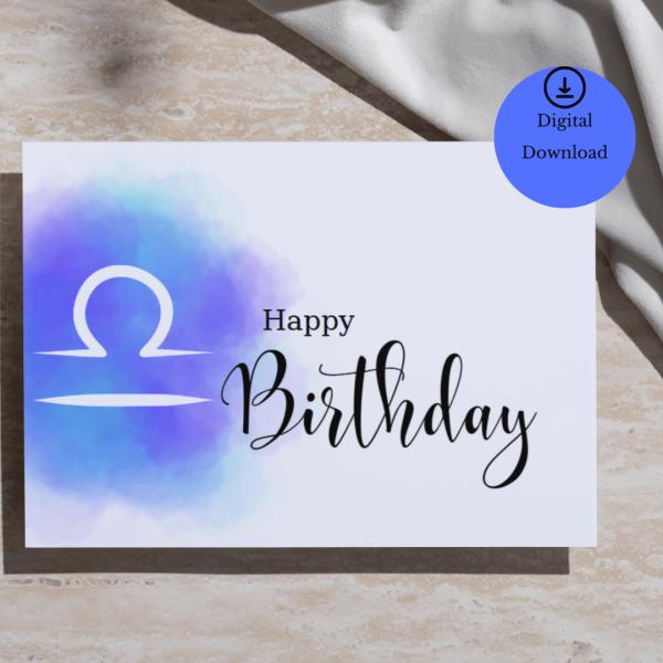 LibraSignBirthday Card