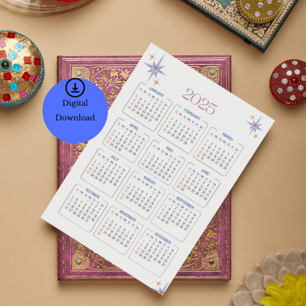 Mystic Star Calendar 2025 A4