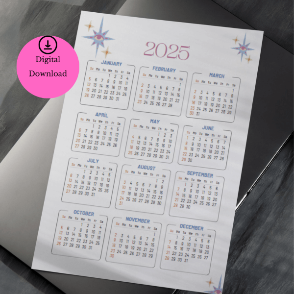 Mystic Star Calendar 2025 A4