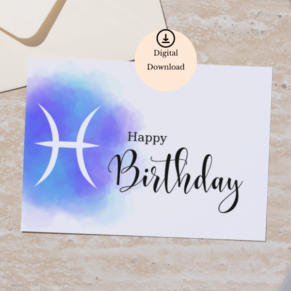 PiscesSignBirthday Card