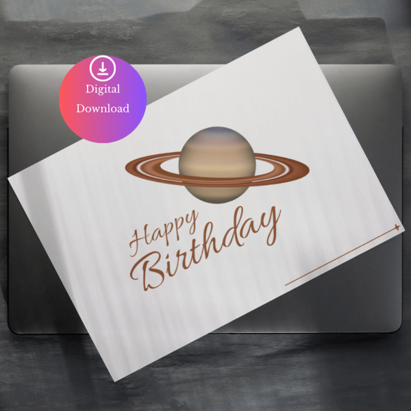 Saturn Happy Birthday Card