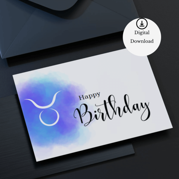 TaurusSign Birthday Card