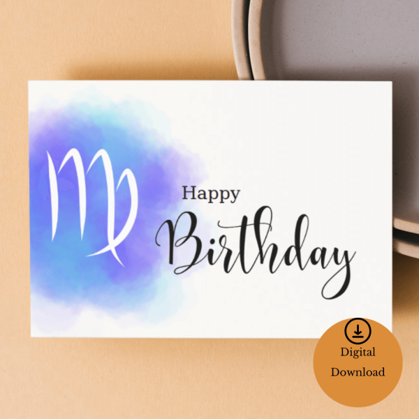 Virgo Sign Happy Birthday Card