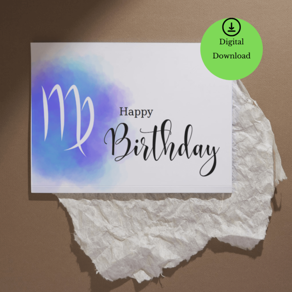 Virgo Sign Happy Birthday Card