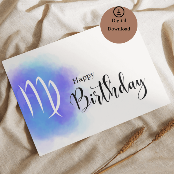 Virgo Sign Happy Birthday Card