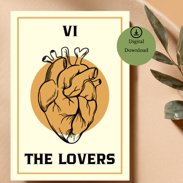 The Lovers – Tarot-Inspired A4 Printable Poster 1